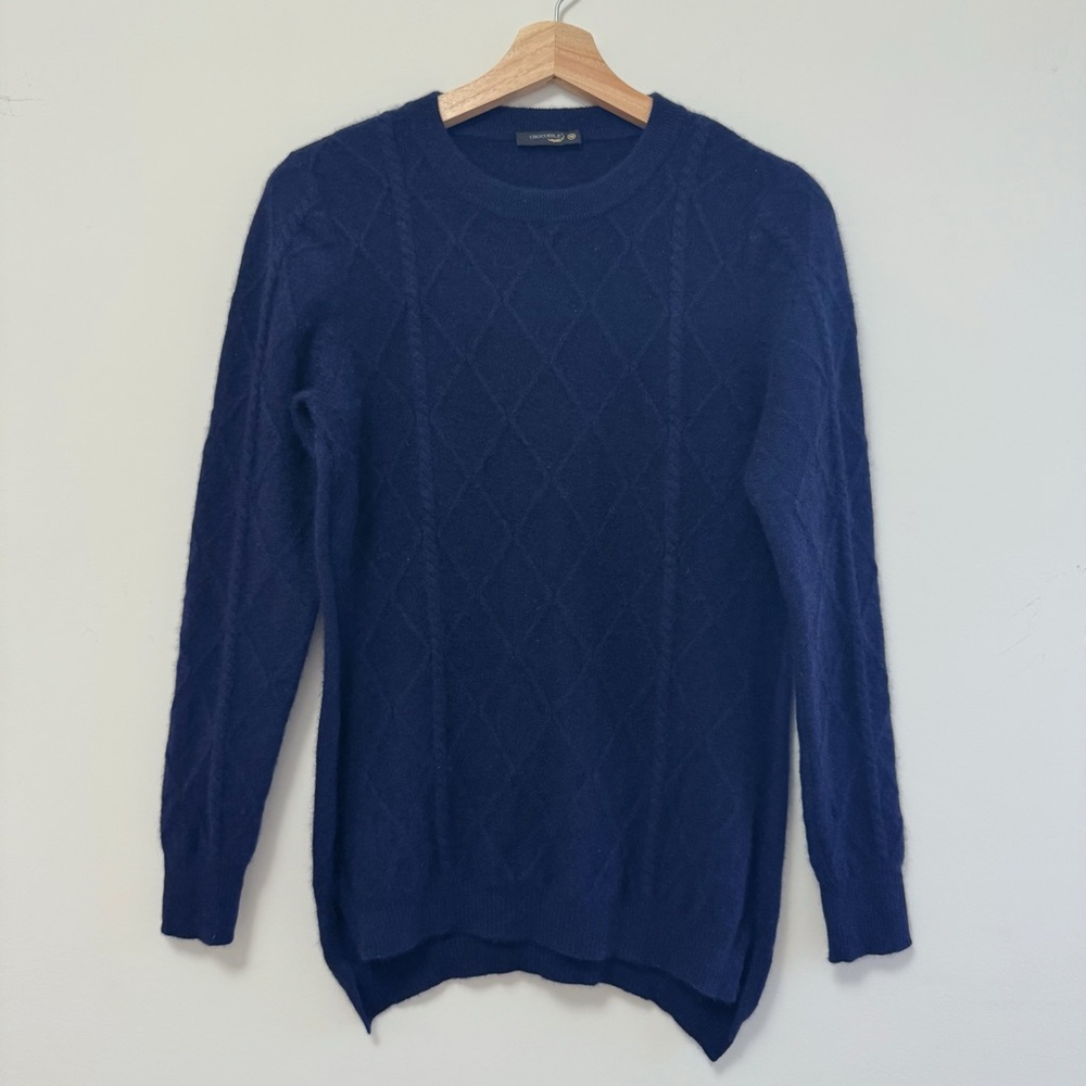 100% Cashmere Cable Knit Crew Neck Sweater